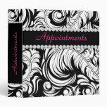 Appointment School Binder Leaf Damask Pink BW