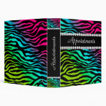 Appointment School Binder Zebra Pink Blue Lime
