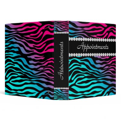 Appointment School Binder Zebra Pink Blue Purple by BestCards