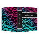 Appointment School Binder Zebra Pink Blue Purple