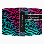 Appointment School Binder Zebra Pink Blue Purple