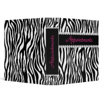 Appointment School Binder Zebra Pink BW