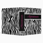 Appointment School Binder Zebra Pink BW