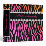 Appointment School Binder Zebra Pink Orange Yellow