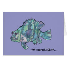 AppreciOCEAN cartoon fish grouper thank you card