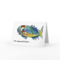 AppreciOCEAN cartoon parrot fish thank you card by lillyarts AppreciOCEAN cartoon parrot fish thank you card