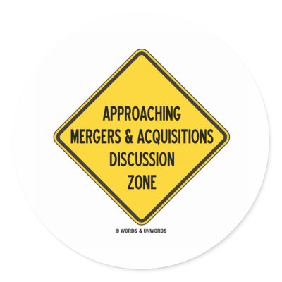 Approaching Mergers & Acquisitions Discussion Zone Stickers by wordsunwords