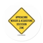 Approaching Mergers & Acquisitions Discussion Zone stickers