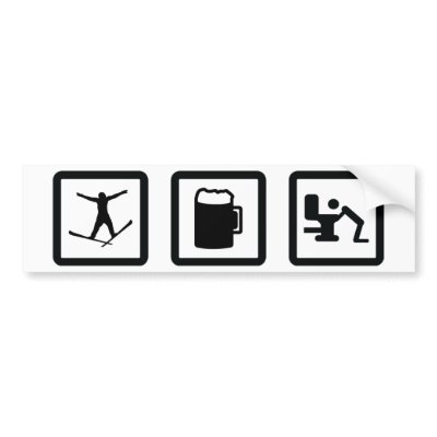 apres ski bumper sticker by Tomaniac