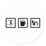 apres ski round sticker