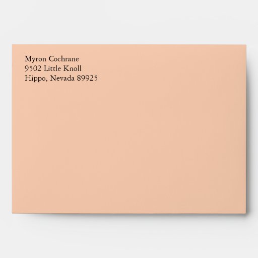 Apricot A7 5x7 Custom Preaddressed Envelopes Zazzle