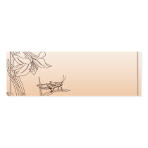 Apricot and Chocolate Framed Flower Placecard Business Cards