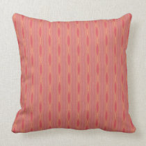 Apricot Mango Stripes with Ovals Throw Pillow