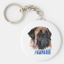 Apricot Mastiff Name Keychain