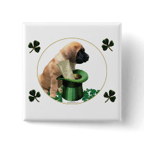 Apricot Mastiff Shamrock Button