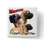 Apricot Mastiff Trio Button