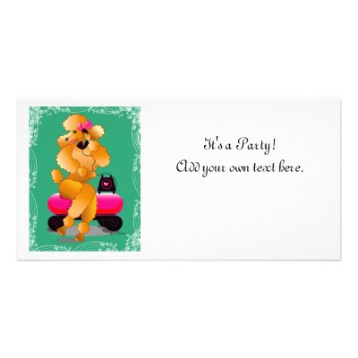 Apricot Poodle 50's Style Business Card Photo Card by greerdesign