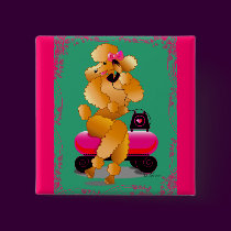 Apricot Poodle 50's Style buttons