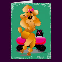 Apricot Poodle 50's Style cards