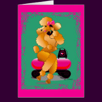 Apricot Poodle 50's Style cards