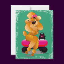 Apricot Poodle 50's Style invitations