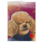 Apricot Poodle Fall Leaves Art Print Cards