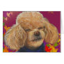 Apricot Poodle Fall Leaves Art Print Card