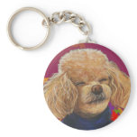 Apricot Poodle Fall Leaves Art Print Keychains