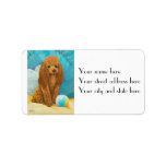 Apricot Red Poodle & Ball Labels