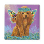 Apricot Red Poodle Puppy Fairy Refrigerator Magnet