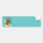 Apricot Red Poodle with Ball Bumper Sticker