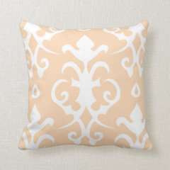 Apricot Vintage Pattern Damask Pillow