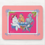 Apricot White and Silver Poodle Party Mouse Pad