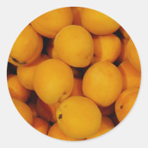 Apricots Round Stickers