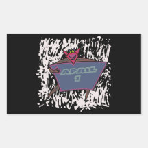 April 1st rectangle sticker