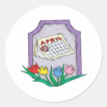 April  3 round sticker