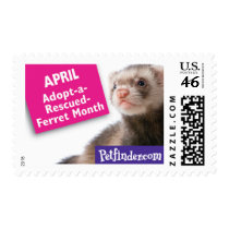 APRIL - Adopt-a-Rescued-Ferret Month postage