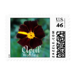 April Dark Red & Yellow Flower Wedding Postage