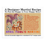 April Fool's Day Martini Recipe Card Postcard