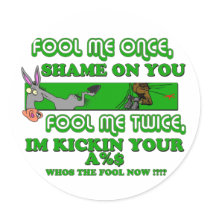 April Fools - Fool Me Once Round Stickers