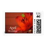 April Orange Lily Month Wedding Postage
