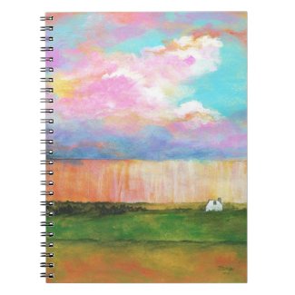 April Showers Abstract Landscape House Painting Spiral Note Books