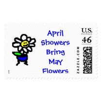 April Showers Bring May Flowers postage