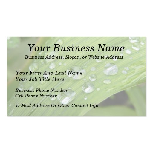 April Showers Business Card Template (front side)