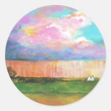 April Showers From Original Painting Round Sticker