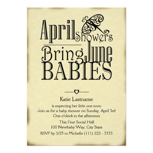 April Showers June Baby Custom Invite