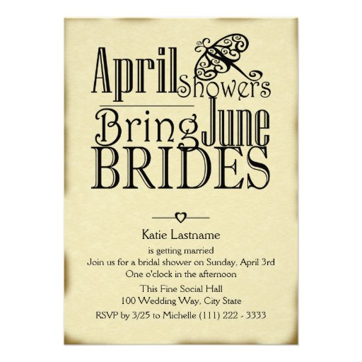 April Showers June Brides Invitations