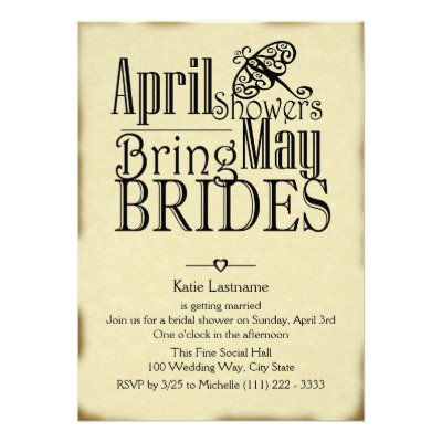 April Showers May Brides Announcement