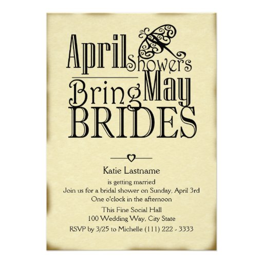 April Showers May Brides Announcement