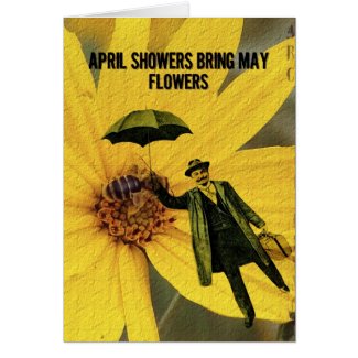 April Showers May Flowers Digital Art Card
